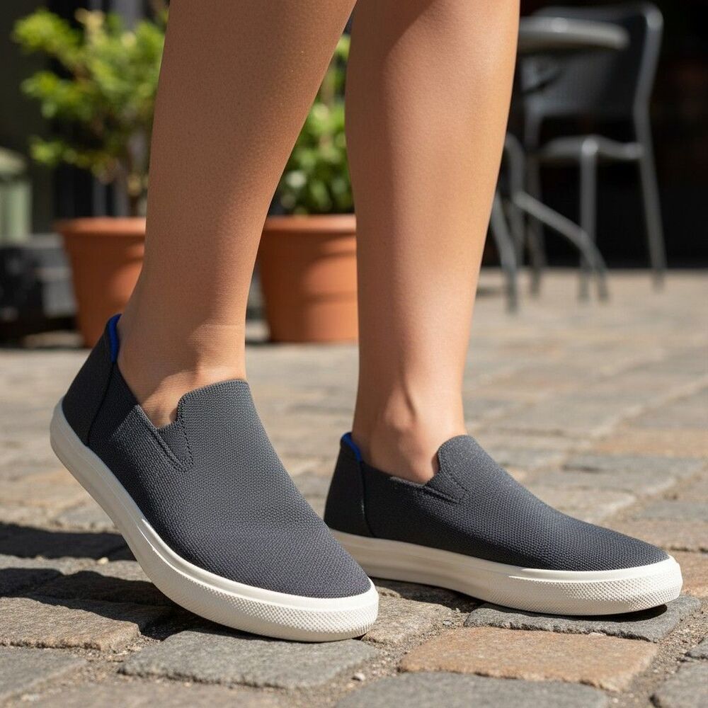 Rothy's The Original Sneaker Loafer Shoe Slip On Knit Black Wos 12.5 Mens 11